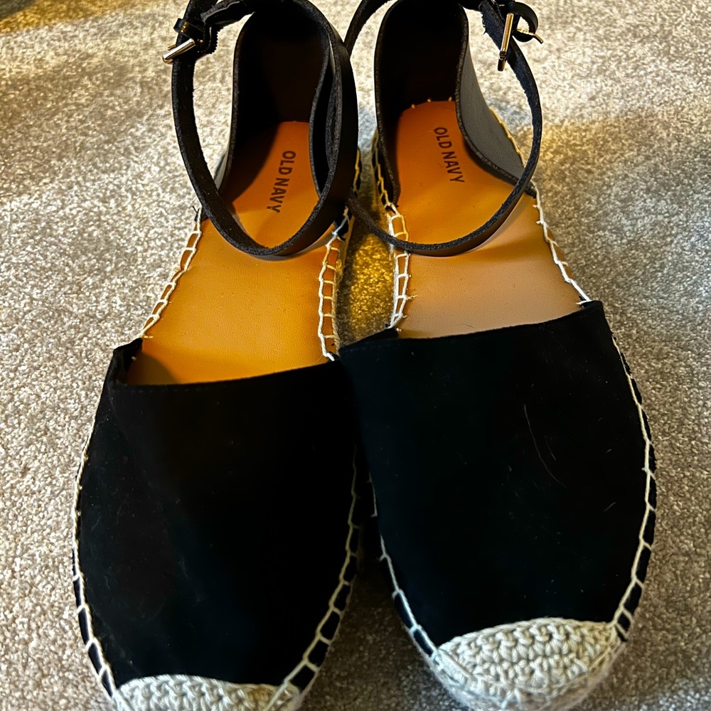 Black Espadrilles Shoes with ankle strap
